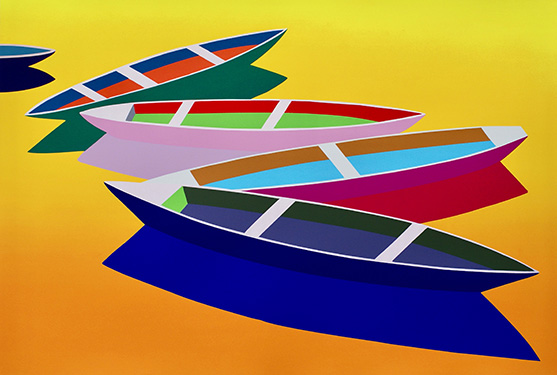 Boote (2), 2019, 60 x 90 cm, Siebdruck