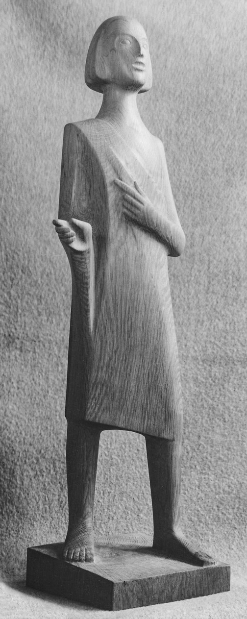 Figur,   Holz,  Pieta,  Eiche,  50er Jahre
